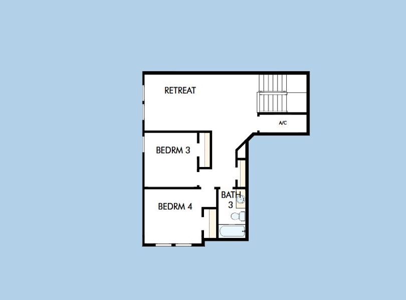 2D floor plan layout for the The Collins by David Weekley Homes in Lakeside at Satilla, St. Cloud, FL (Image 3).