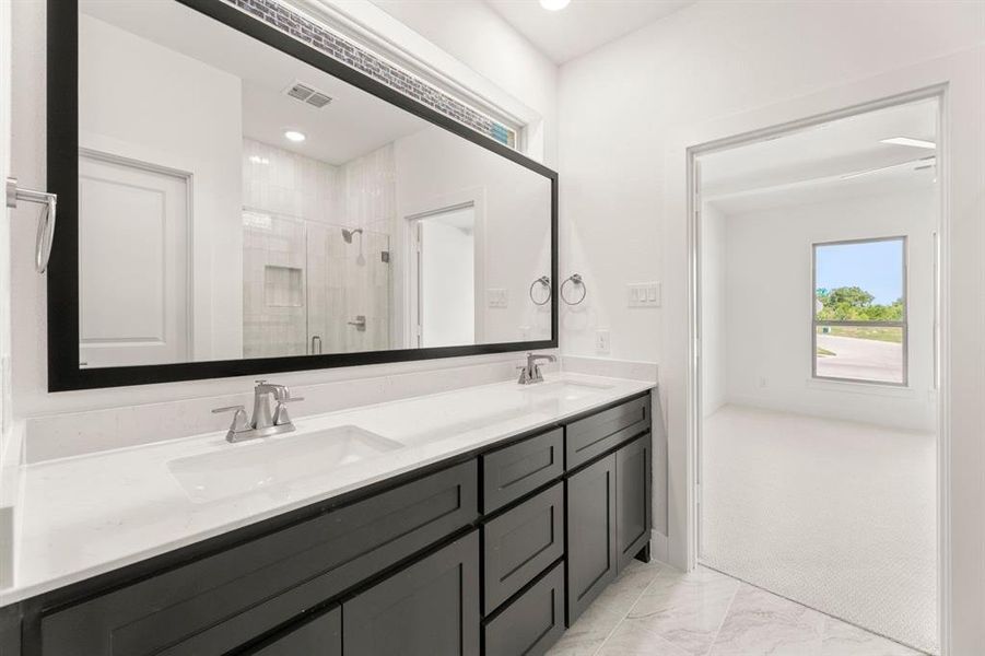 Furnished interior view inside a new home in Trails at Cottonwood Creek, Rowlett (Image 3). Furnished interior view inside a new home in Trails at Cottonwood Creek, Rowlett (Image 3).