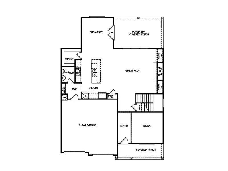 2D floor plan layout of this home in Hemingway, Flowery Branch, GA (Image 4).