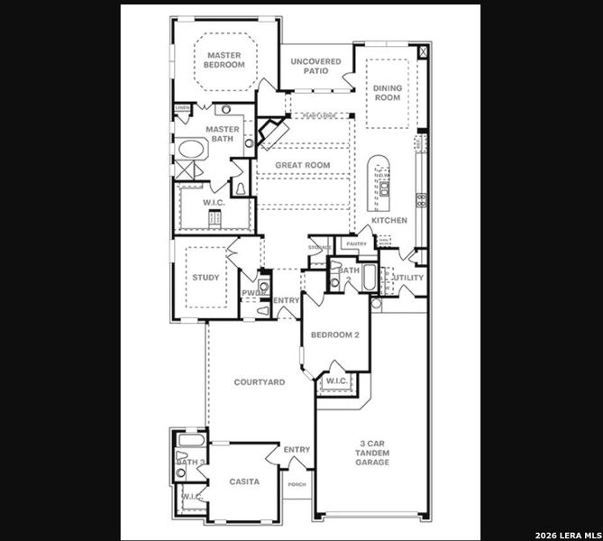 2D floor plan layout of this home in Cibolo Crossing, Universal City, TX (Image 5).