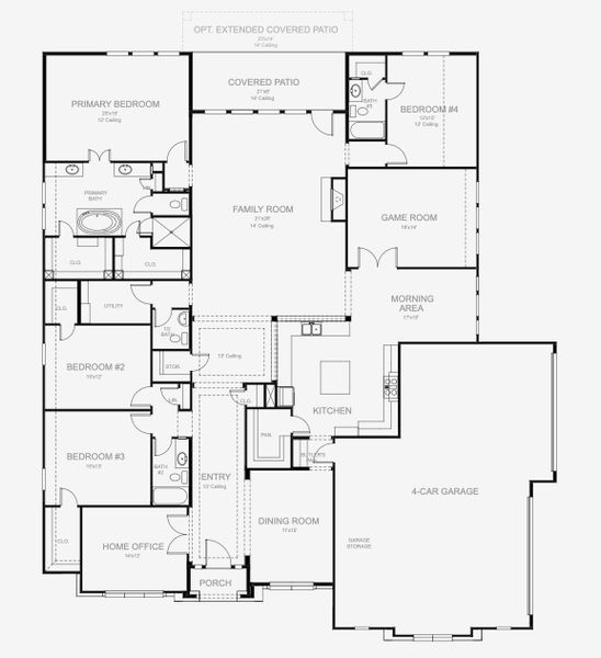 Image 4 representing the 3860A by Perry Homes in George's Ranch Acre, Boerne, TX.