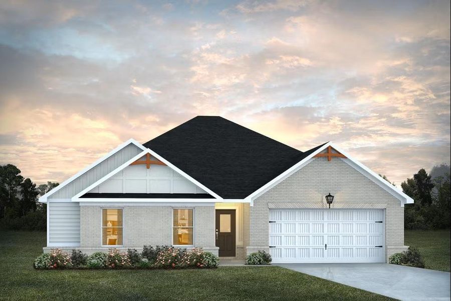 Front exterior of a new home in Preserve at AG Village, Perry, GA, highlighting curb appeal (Image 1). Front exterior of a new home in Preserve at AG Village, Perry, GA, highlighting curb appeal (Image 1).