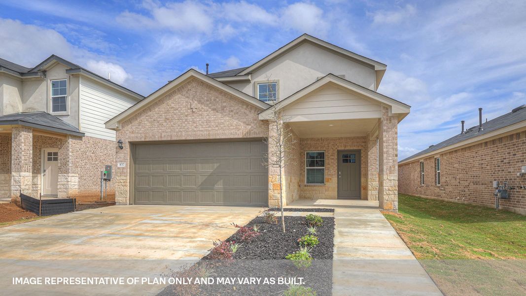Representative exterior photo of a completed home built from the The Nicole by D.R. Horton in Whisper South, San Marcos, TX (Image 2). Representative exterior photo of a completed home built from the The Nicole by D.R. Horton in Whisper South, San Marcos, TX (Image 2).