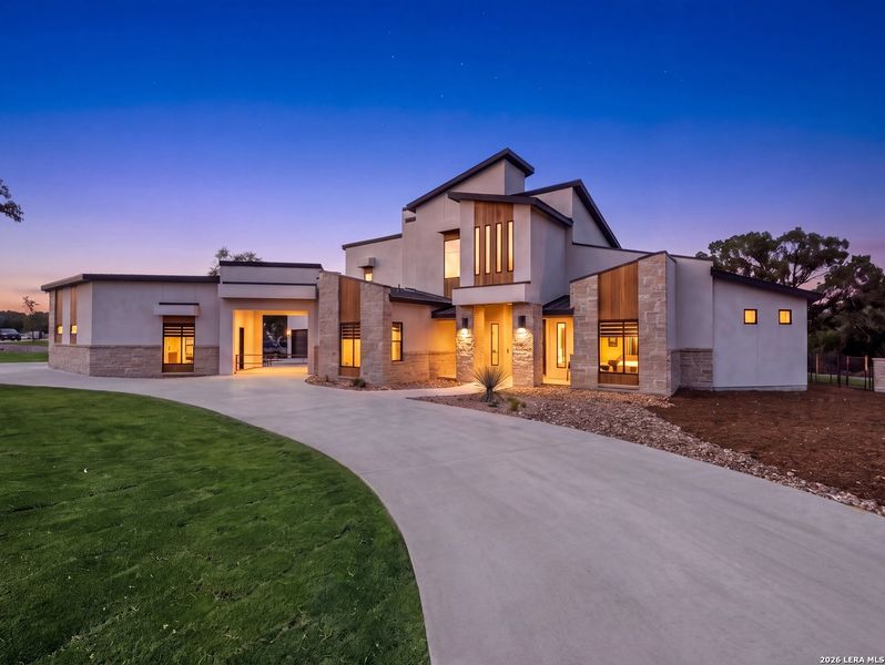 Front exterior of a new home in , Boerne, TX, highlighting curb appeal (Image 23).