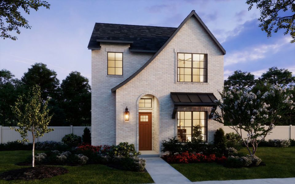 Representative exterior photo of a completed home built from the Madeleine by Normandy Homes in The Heights at Uptown, Celina, TX (Image 20).