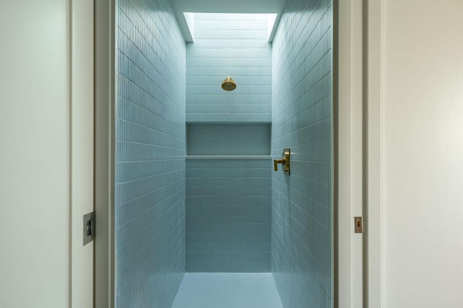 Bathroom with a stall shower