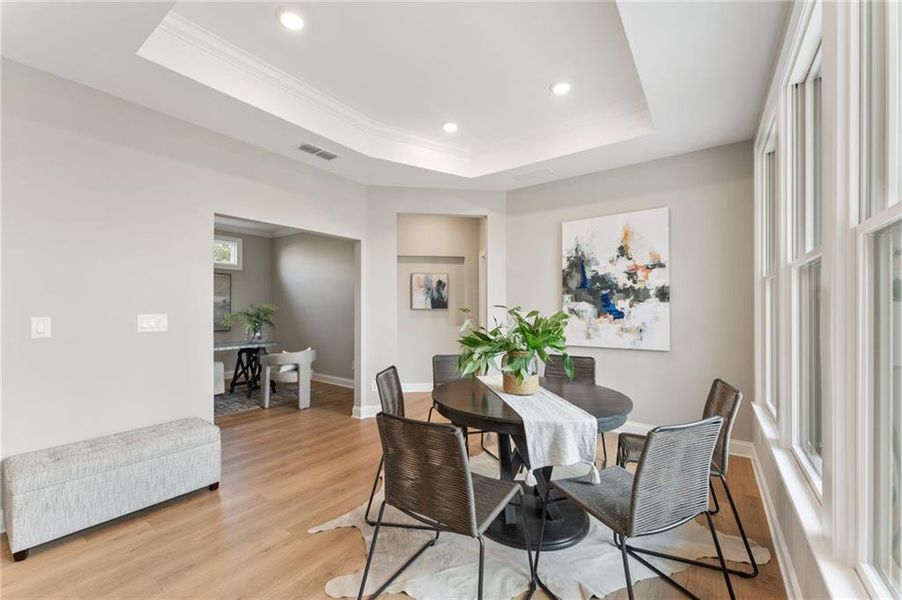 Furnished interior view inside a new home in The Courtyards of Franklin Goldmine, Cumming (Image 17).