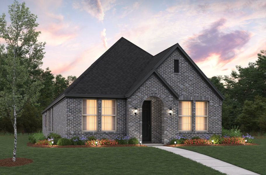 Representative exterior photo of a completed home built from the Meridian by Beazer Homes in Treeline, Justin, TX (Image 1).