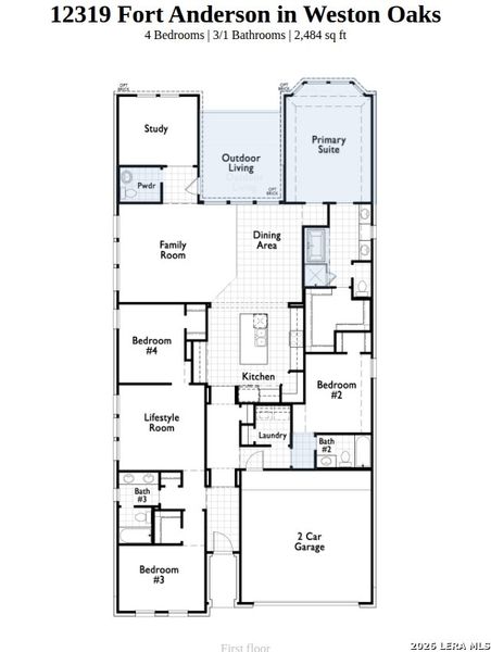 2D floor plan layout of this home in Weston Oaks, San Antonio, TX (Image 3). 2D floor plan layout of this home in Weston Oaks, San Antonio, TX (Image 3).
