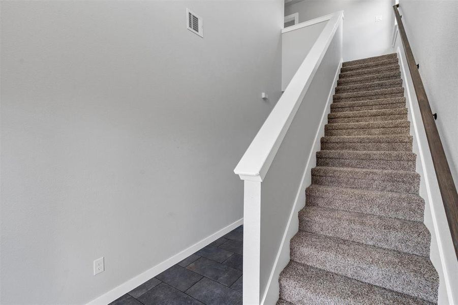 Staircase with baseboards
