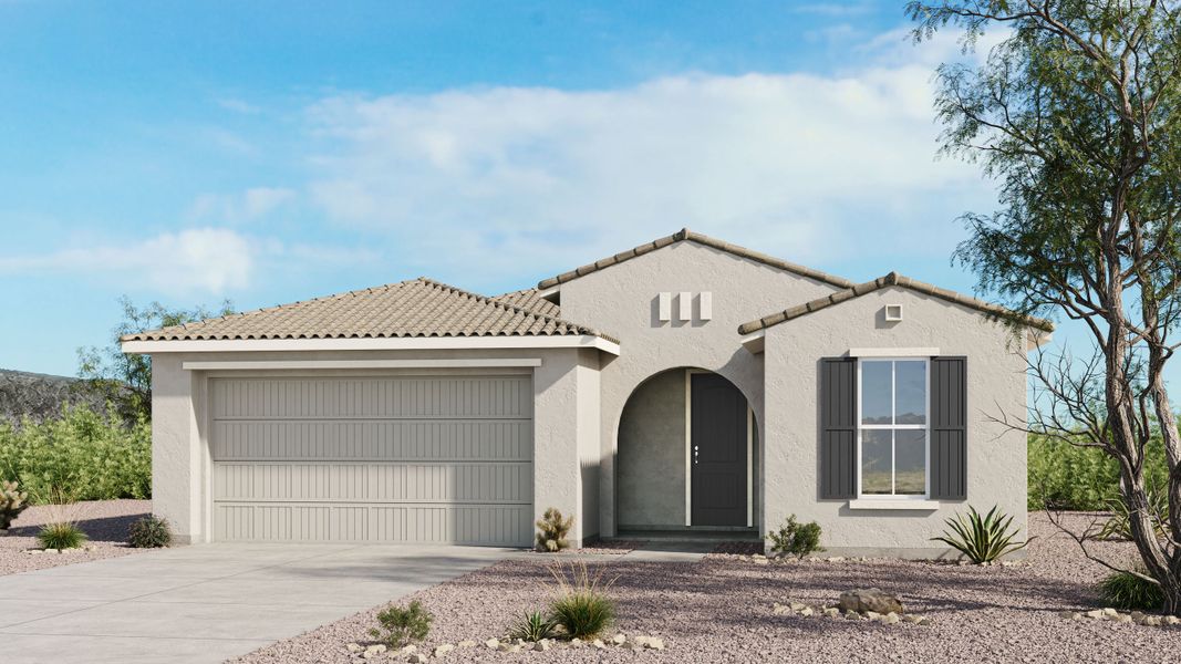 Representative exterior photo of a completed home built from the Regal by Taylor Morrison in Saddleback, Peoria, AZ (Image 1). Representative exterior photo of a completed home built from the Regal by Taylor Morrison in Saddleback, Peoria, AZ (Image 1).