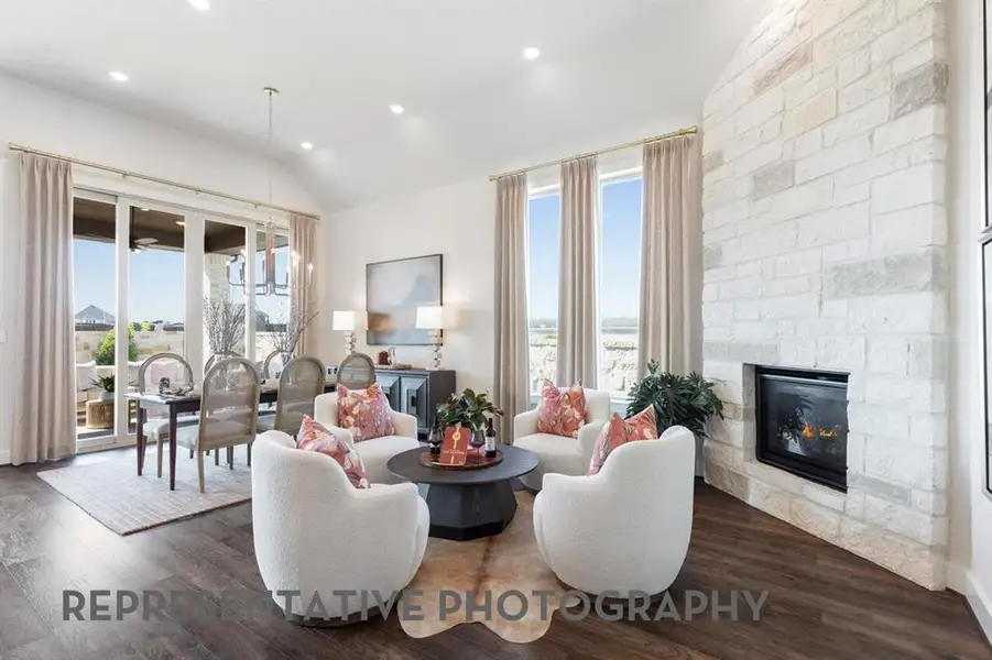 Furnished interior view inside a new home in Furst Ranch, Flower Mound (Image 9). Furnished interior view inside a new home in Furst Ranch, Flower Mound (Image 9).