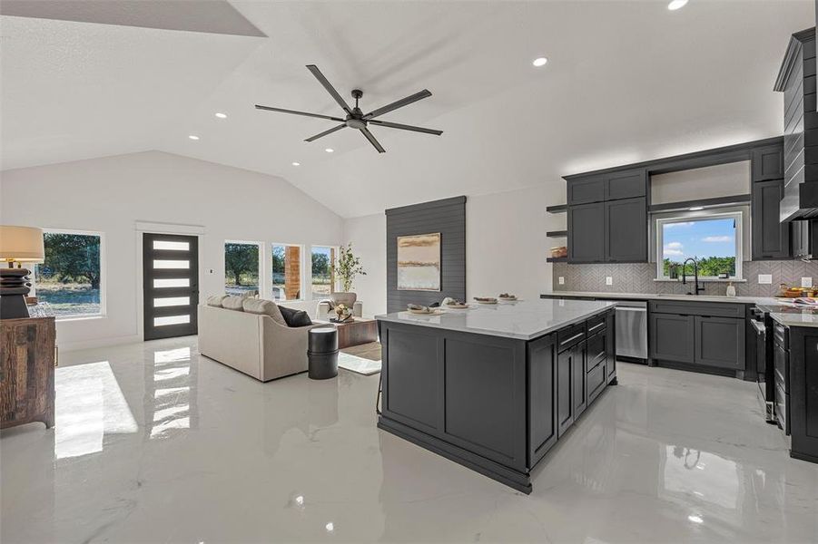 Open Kitchen to Living Open Kitchen to Living