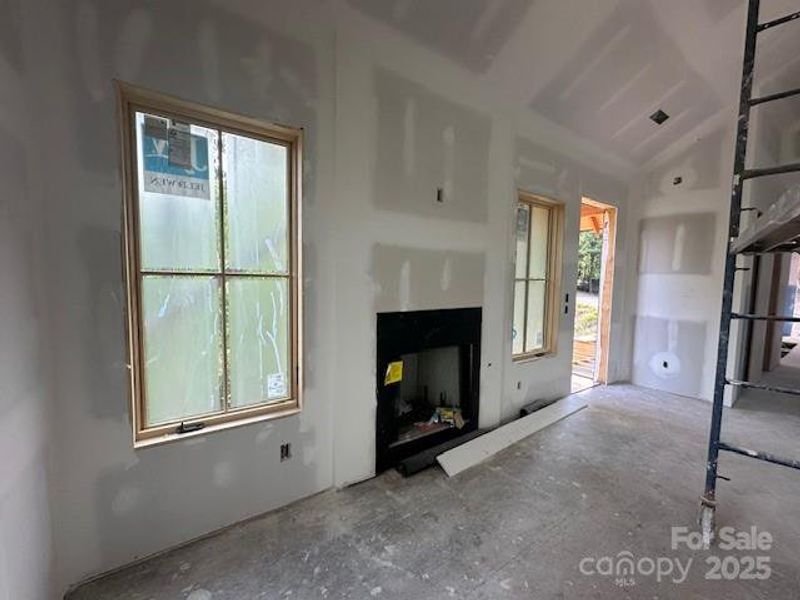 Will be a rock fireplace inside and rock exterior as well. Will be a rock fireplace inside and rock exterior as well.