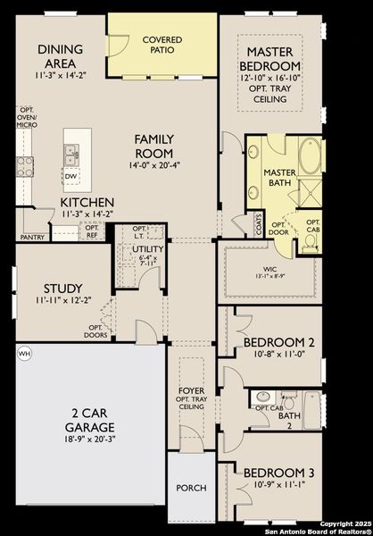 2D floor plan layout of this home in The Preserve at the Wilder, Adkins, TX (Image 2).