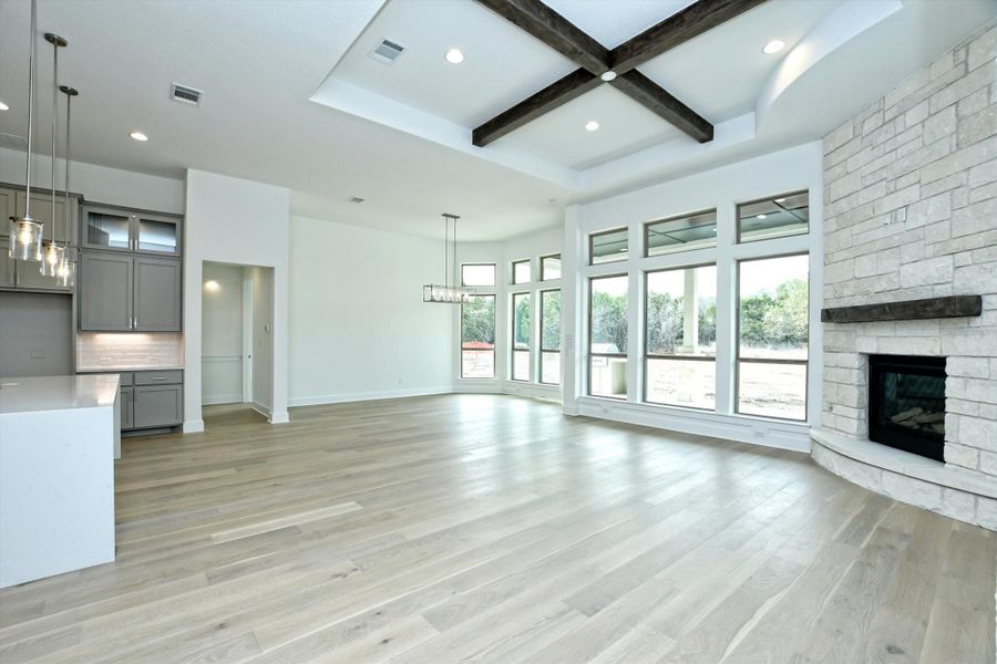 Representative unfurnished interior of a home built from the Madera II by Giddens Homes in Scofield Farms Estates, Georgetown (Image 439).