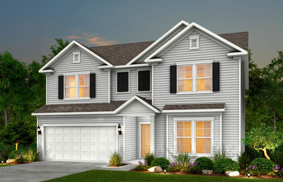 Front exterior of a new home in Hamlet at Carothers Crossing, La Vergne, TN, highlighting curb appeal (Image 15).