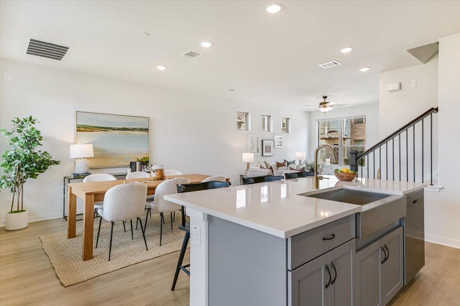 Furnished interior view inside a new home in Sonoma Heights, Round Rock (Image 7). Furnished interior view inside a new home in Sonoma Heights, Round Rock (Image 7).