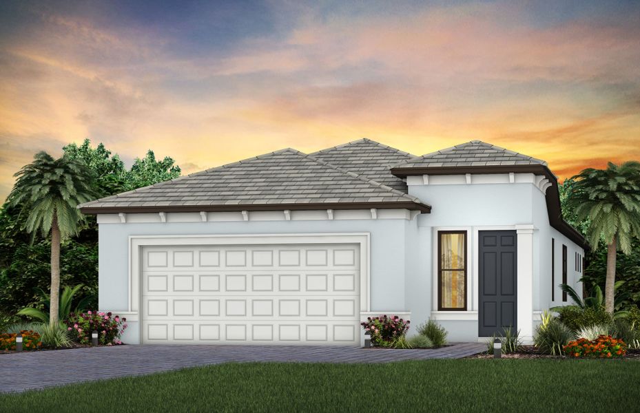 Representative exterior photo of a completed home built from the Hallmark by Pulte Homes in Arbor Oaks, North Port, FL (Image 24).