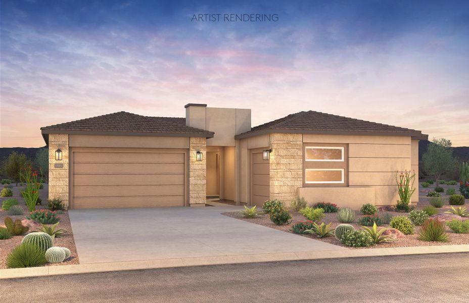 Representative exterior photo of a completed home built from the Patagonia by Pulte Homes in Artisan at Asante, Surprise, AZ (Image 18).