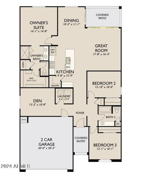 Floorplan - Marigold (L) - 4 Panel