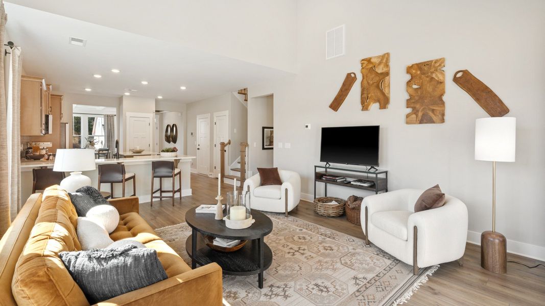 Representative furnished interior of a home built from the Finley by DRB Homes in Foxbank, Gray Court (Image 12). Representative furnished interior of a home built from the Finley by DRB Homes in Foxbank, Gray Court (Image 12).