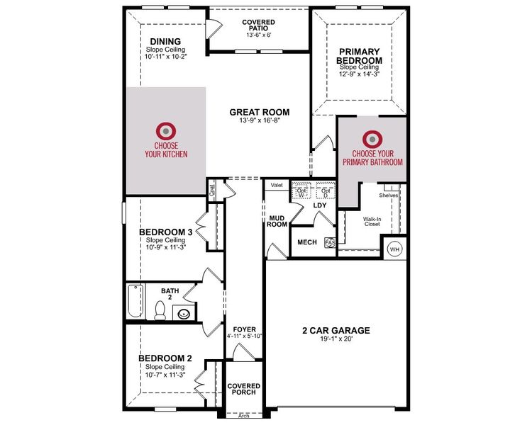 2D floor plan layout for the Sierra by Beazer Homes in Churchill, Anna, TX (Image 3).