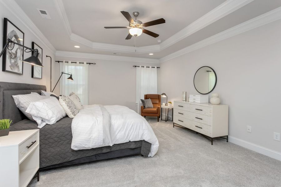 Representative furnished interior of a home built from the Essex by Keystone Homes NC in Weybridge, Burlington (Image 26).