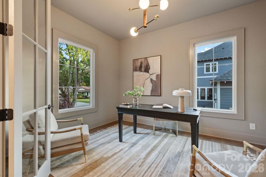 Office on the main level at the front of home