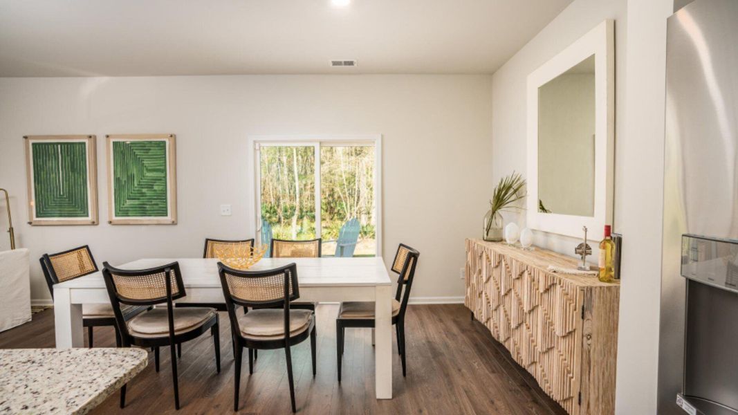 Furnished interior view inside a new home in Lindera Preserve at Cane Bay Plantation: American Dream Series, Summerville (Image 10). Furnished interior view inside a new home in Lindera Preserve at Cane Bay Plantation: American Dream Series, Summerville (Image 10).