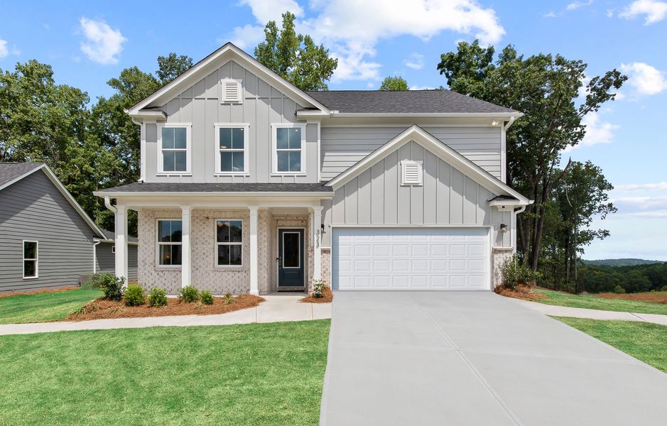 Representative exterior photo of a completed home built from the Hampton by Pulte Homes in Watermist at Mirror Lake, Villa Rica, GA (Image 22).