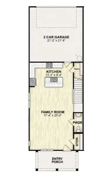 2D floor plan layout for the Charlotte by Rockwell Homes in Whaley Grove Townhomes, St. Cloud, FL (Image 5).