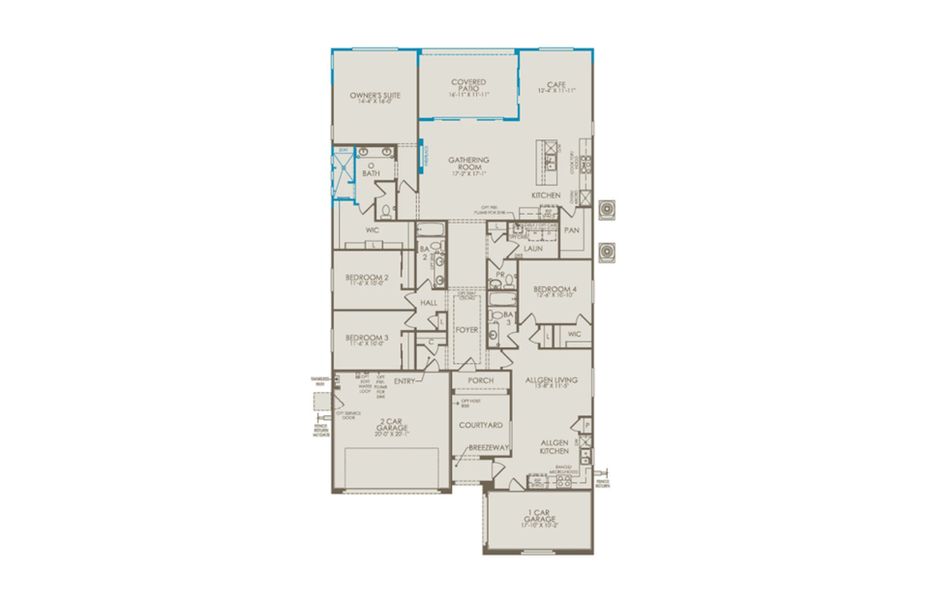 2D floor plan layout of this home in Artisan at Asante, Surprise, AZ (Image 4).