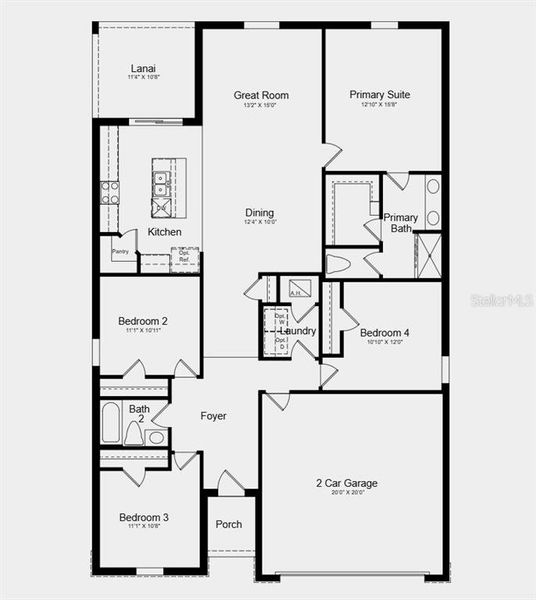 2D floor plan layout of this home in Solena, North Fort Myers, FL (Image 2). 2D floor plan layout of this home in Solena, North Fort Myers, FL (Image 2).