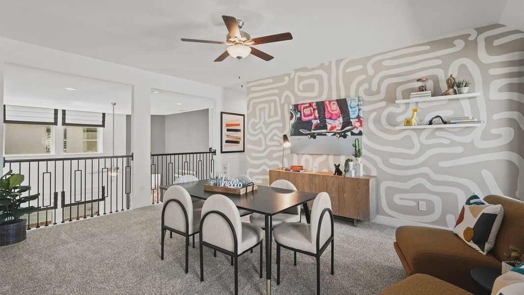 Representative furnished interior of a home built from the Medina by Chesmar Homes in Elyson 50's, Katy (Image 22).
