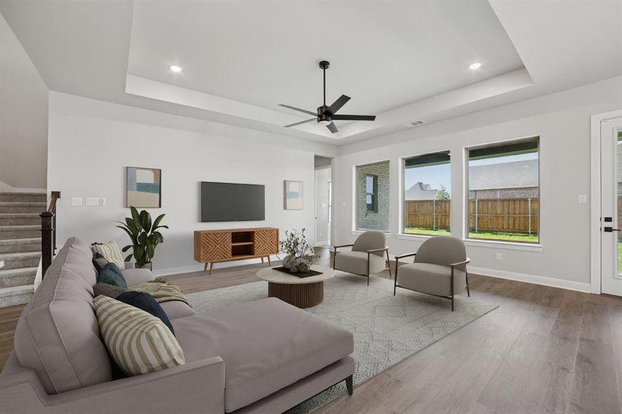 Furnished interior view inside a new home in Terraces – Classics, Rockwall (Image 9). Furnished interior view inside a new home in Terraces – Classics, Rockwall (Image 9).