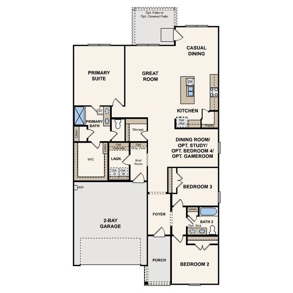 2D floor plan layout for the Davis by Century Communities in Woodshore, Clute, TX (Image 3).