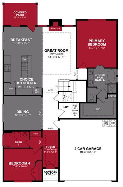 2D floor plan layout of this home in Whitewing Trails, Princeton, TX (Image 2).