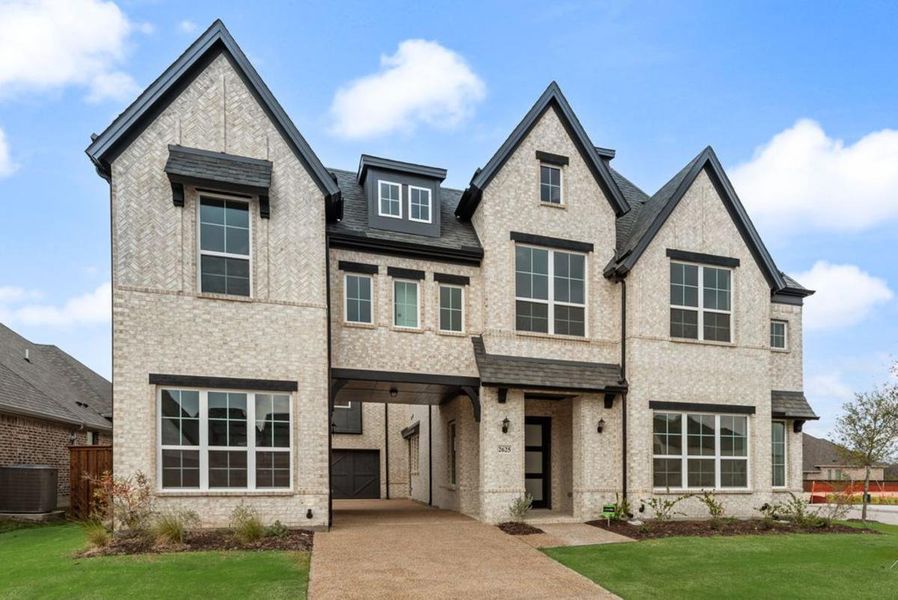 Front exterior of a new home in Somercrest, Midlothian, TX, highlighting curb appeal (Image 2). Front exterior of a new home in Somercrest, Midlothian, TX, highlighting curb appeal (Image 2).