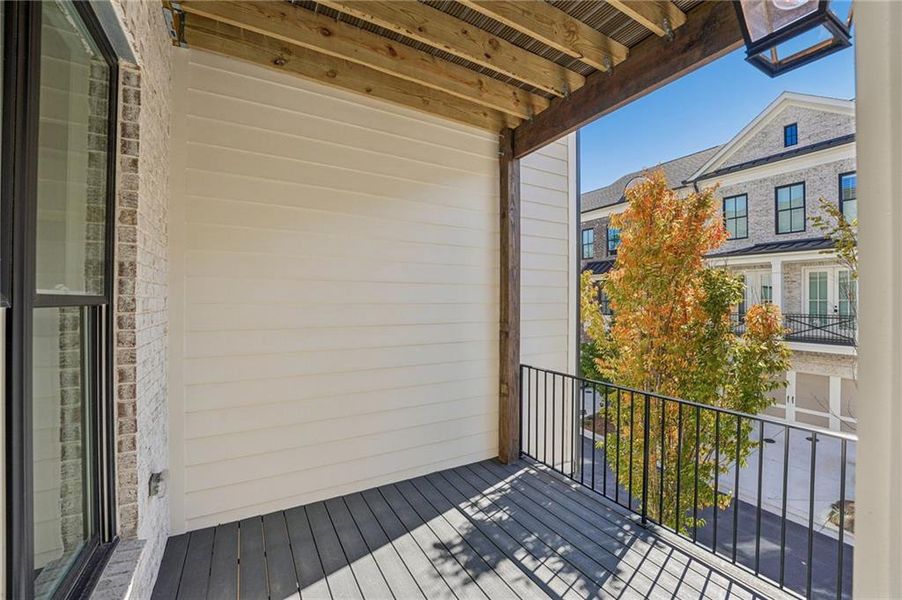 Exterior details and patio area of a home in Towns on Thompson, Alpharetta (Image 3).