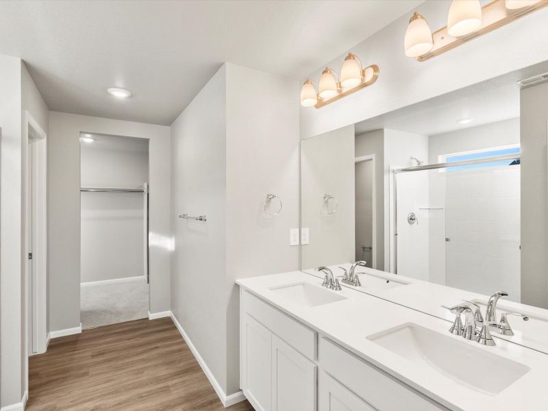 Furnished interior view inside a new home in Buffalo Highlands: The Flora Collection, Commerce City (Image 5).