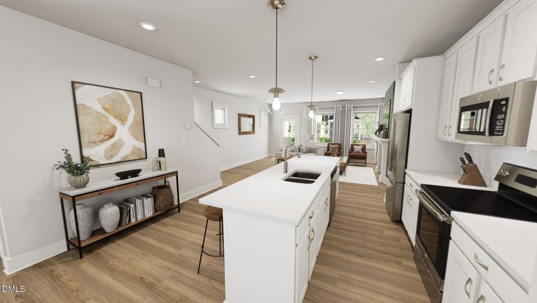 Kitchen View - Classic Wht Button Dwn