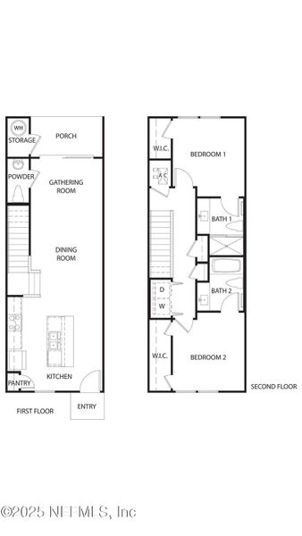 2D floor plan layout of this home in Stokes Landing, St. Augustine, FL (Image 3).