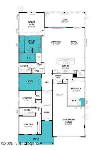 2D floor plan layout of this home in RiverTown - Cove, St. Johns, FL (Image 2).