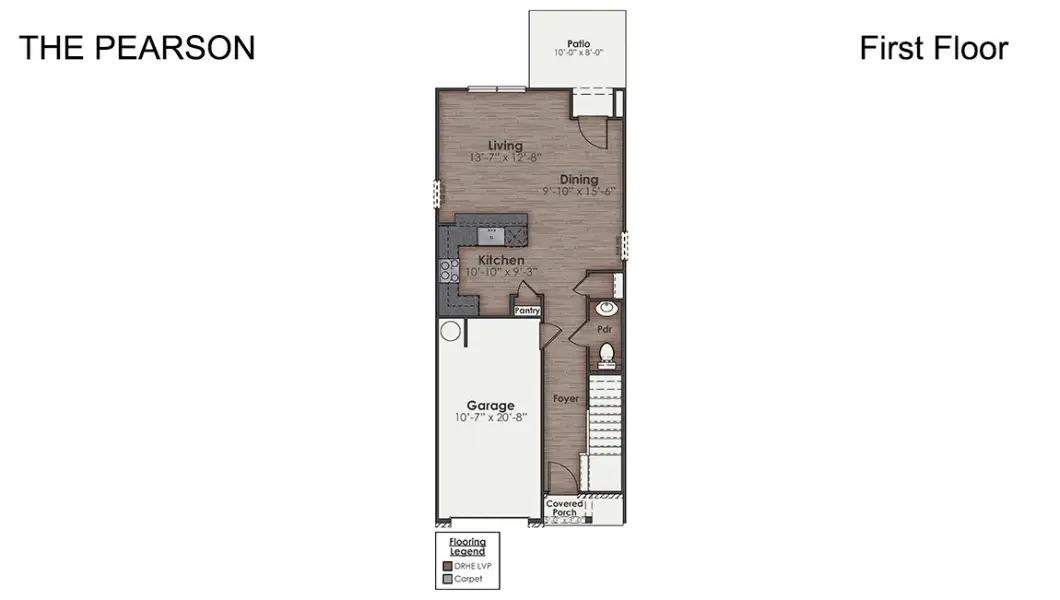 2D floor plan layout of this home in The Willows at Blake Farm, Wilmington, NC (Image 3).