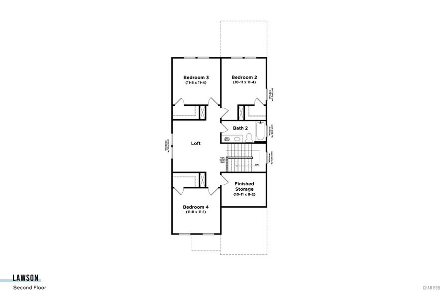 2D floor plan layout of this home in Townes at Carolina Forest, Myrtle Beach, SC (Image 3).