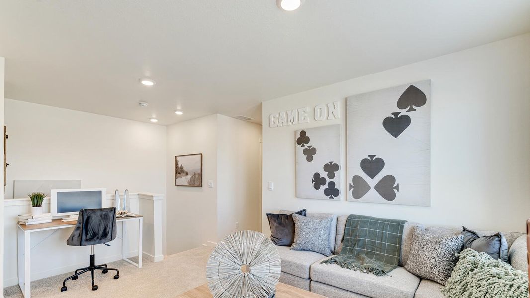 Furnished interior view inside a new home in Revere at Johnstown, Johnstown (Image 14). Furnished interior view inside a new home in Revere at Johnstown, Johnstown (Image 14).