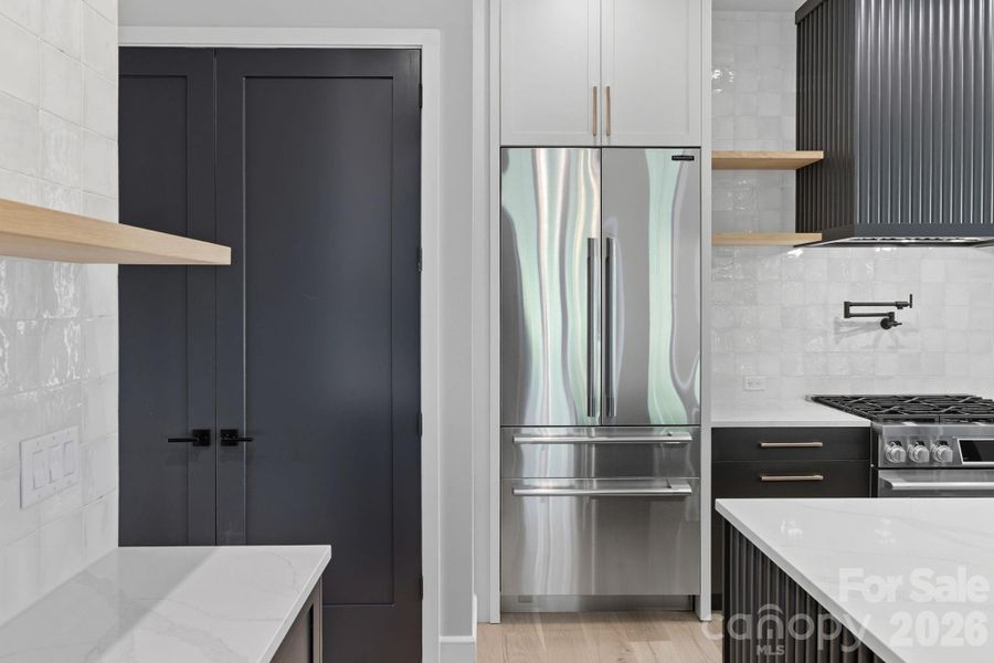 Beautiful Built-in Panel Fridge and Custom Cabinetry