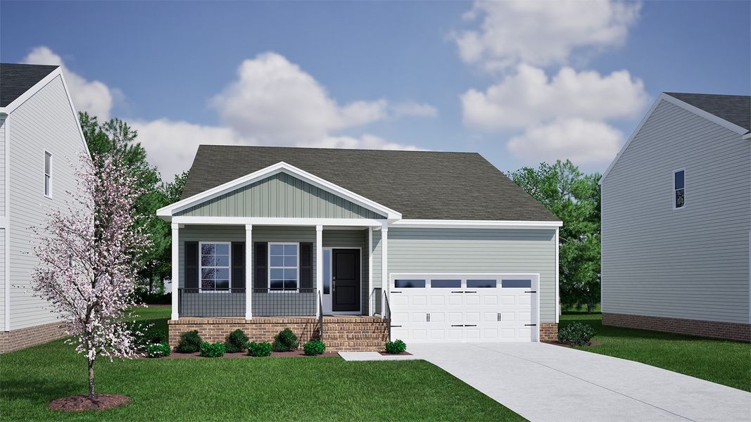 Representative exterior photo of a completed home built from the Durham II - Genesis Value Collection by Mungo Homes in Willows at Pitch Landing, Conway, SC (Image 17). Representative exterior photo of a completed home built from the Durham II - Genesis Value Collection by Mungo Homes in Willows at Pitch Landing, Conway, SC (Image 17).