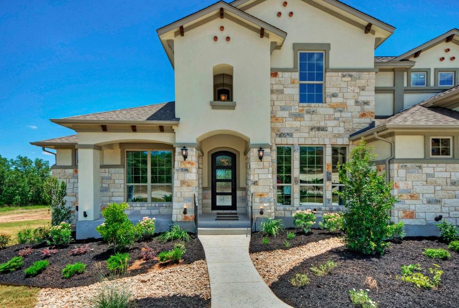 Representative exterior photo of a completed home built from the Madera II by Giddens Homes in Scofield Farms Estates, Georgetown, TX (Image 31).